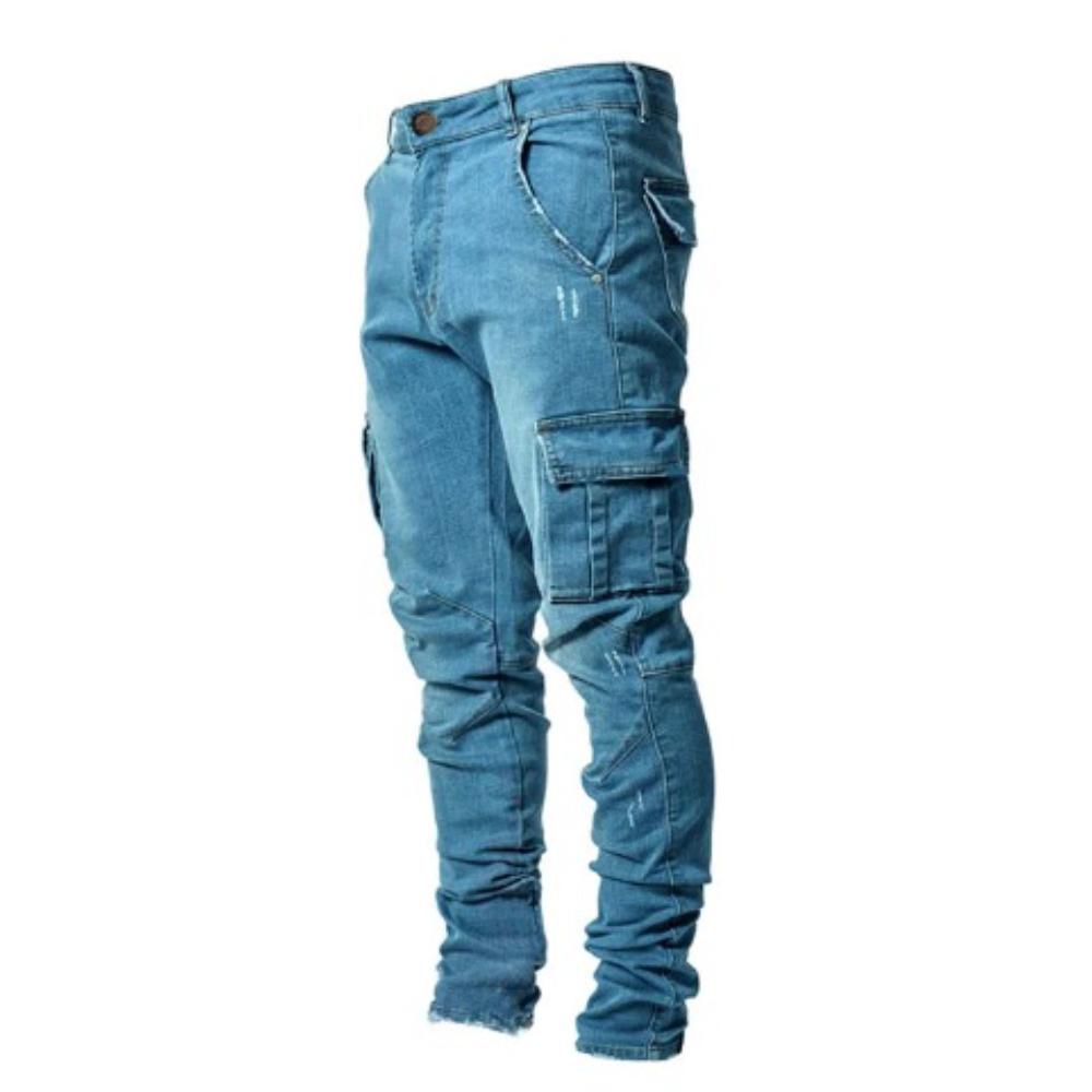 Herren Cargo-Jeans Robust Normaler Schnitt - Eveloria