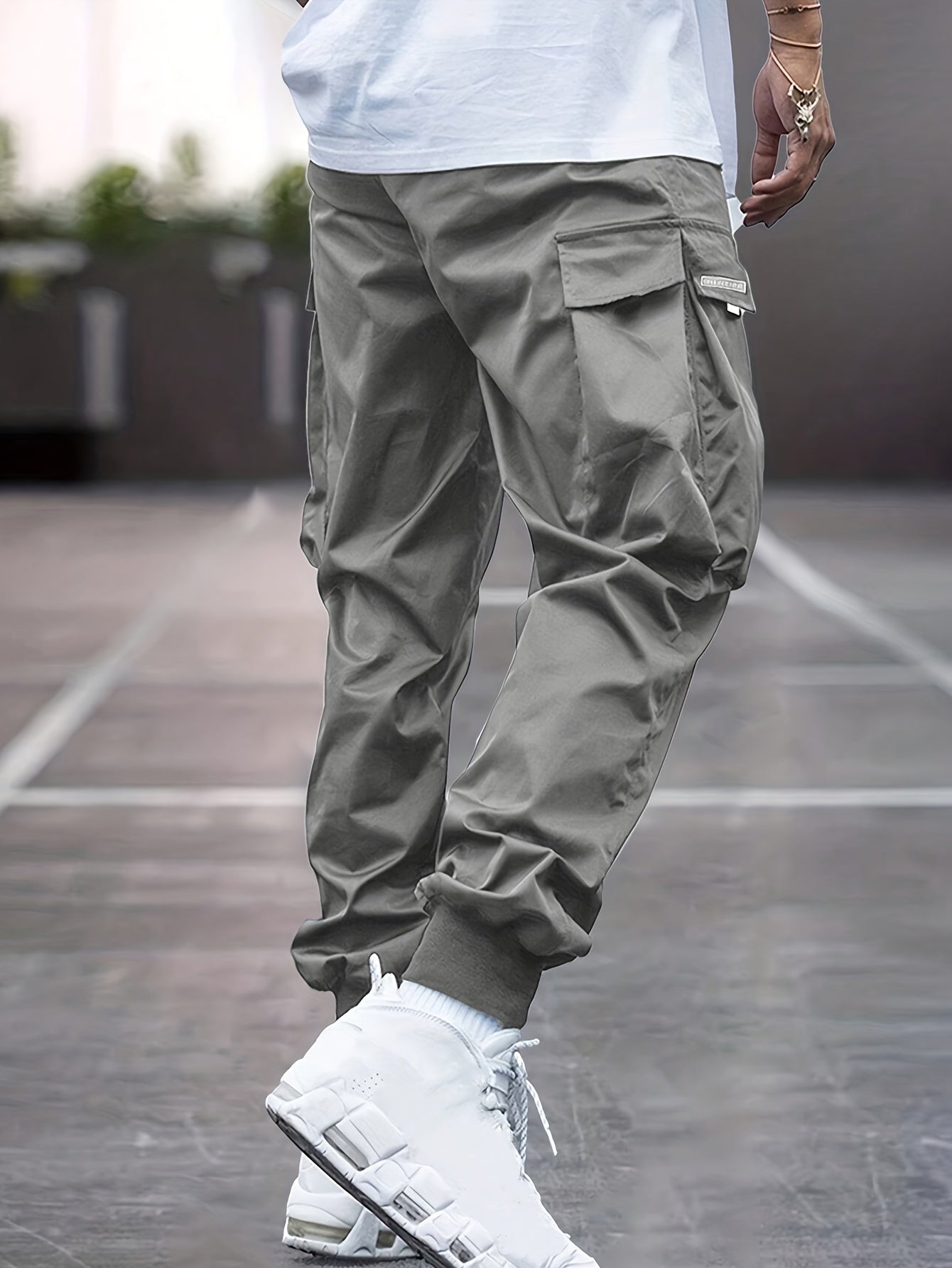 Männer Leichte Cargo-Hose Jogger Bequem Schwarz - Eveloria