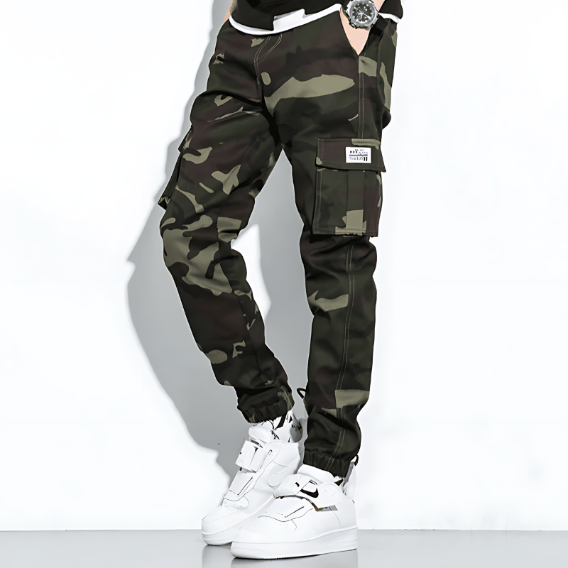 Herren Cargo-Jogginghose Slim Fit Camouflage - Eveloria