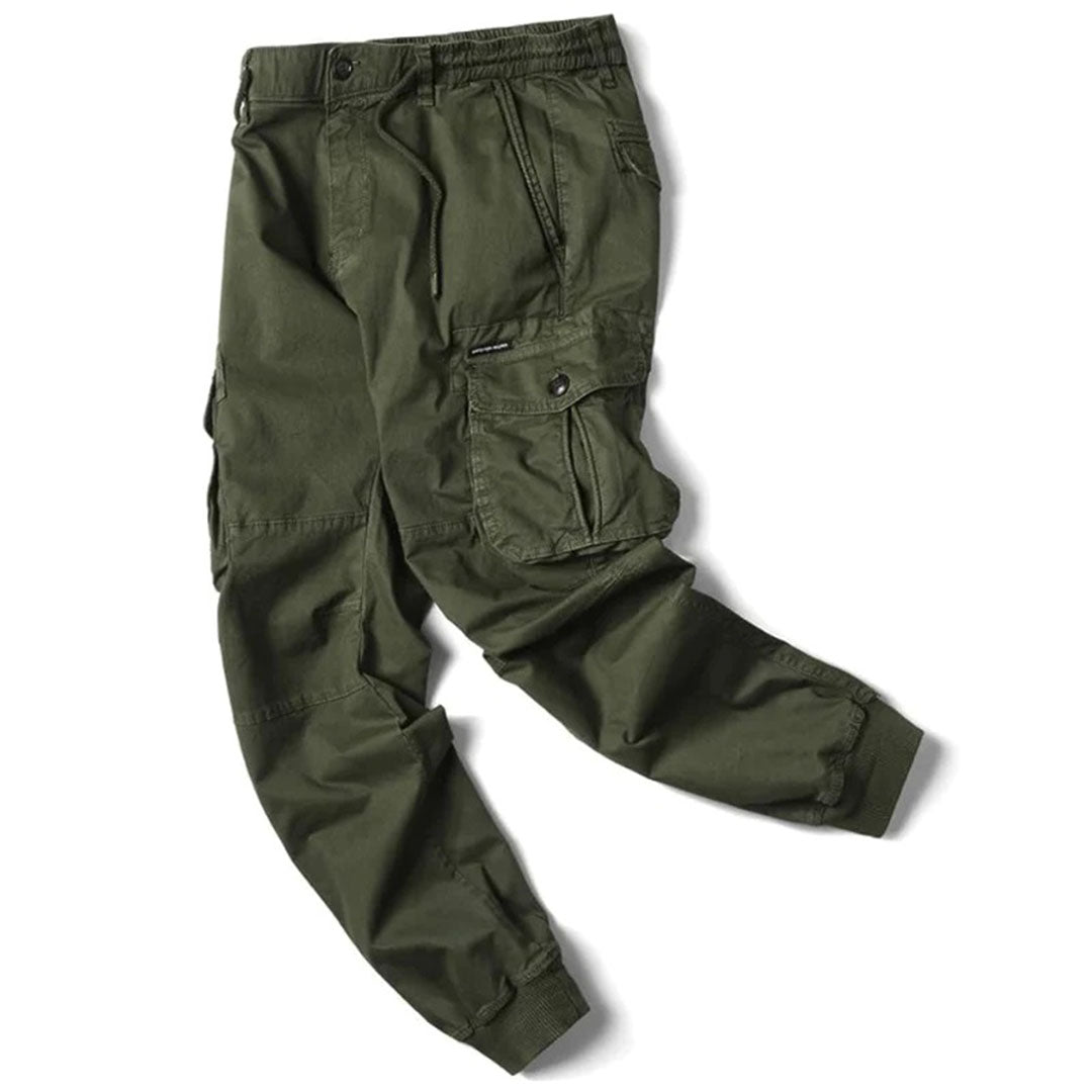 Cargo-Jogginghosen | Taschen | Elastische Beinabschlüsse | Cargohosen | Freizeithosen-Chaps Herrenmode
