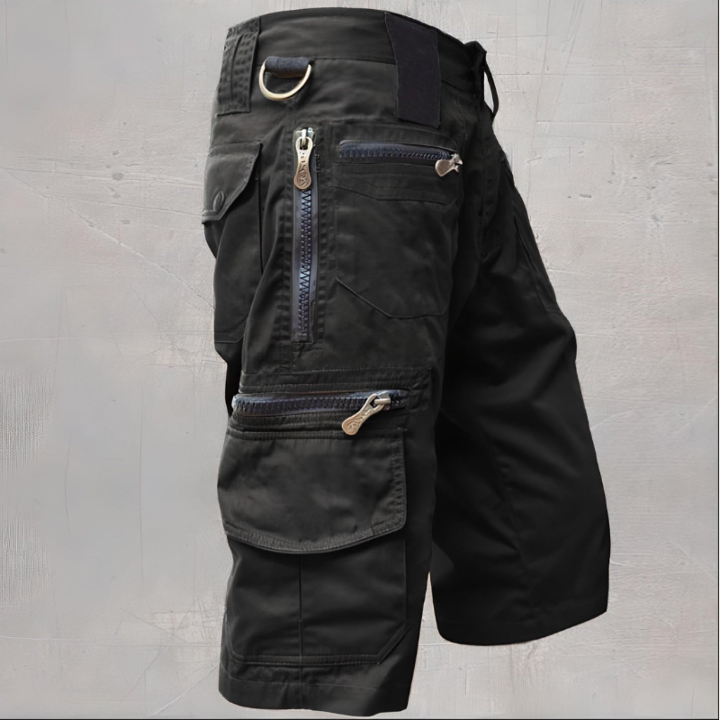 Männer Cargo-Shorts Lange Bein Freizeit Taschen Schwarz - Eveloria