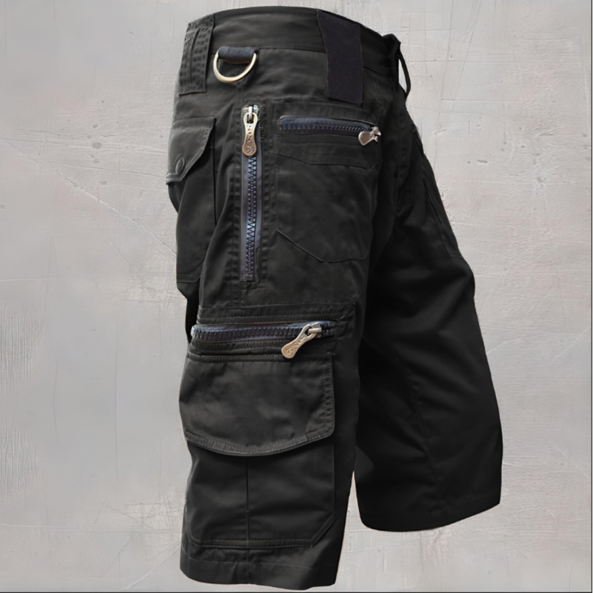 Männer Cargo-Shorts Lange Bein Freizeit Taschen Schwarz - Eveloria