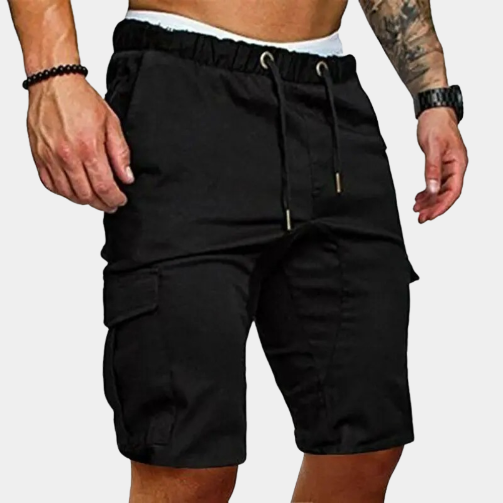 Herren Cargo-Shorts Lang Kordelzug Beige - Eveloria