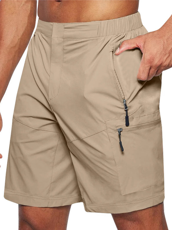 Herren Cargo-Shorts Leicht Elastischer Bund Beige - Eveloria