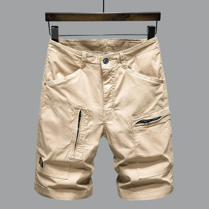 Herren Cargo-Shorts Stretch Lockere Passform Beige - Eveloria