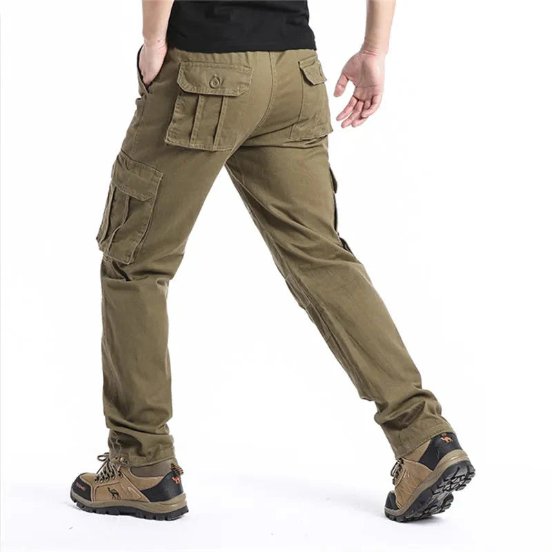 Cargohose – Elastischer Bund – Baumwolle – Gerade geschnittene Hose – Herrenhose-Chaps Herrenmode