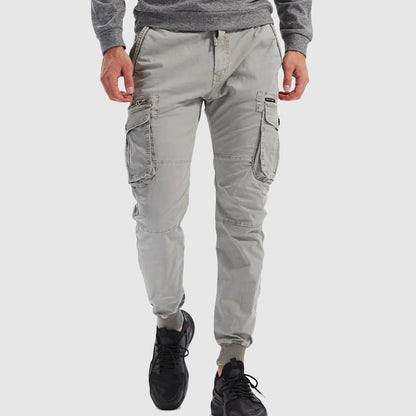 Cargohose | Elastischer Bund | Viele Taschen | Cargo-Jogginghose | Herrenhose-Chaps Herrenmode