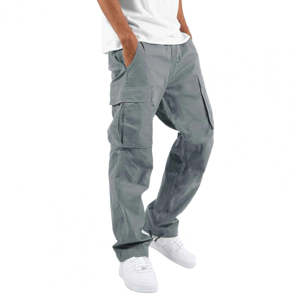 Cargohose - Gerades Bein - Taschen - Herren Cargohose - Herrenhosen-S-Grau-Chaps Herrenmode