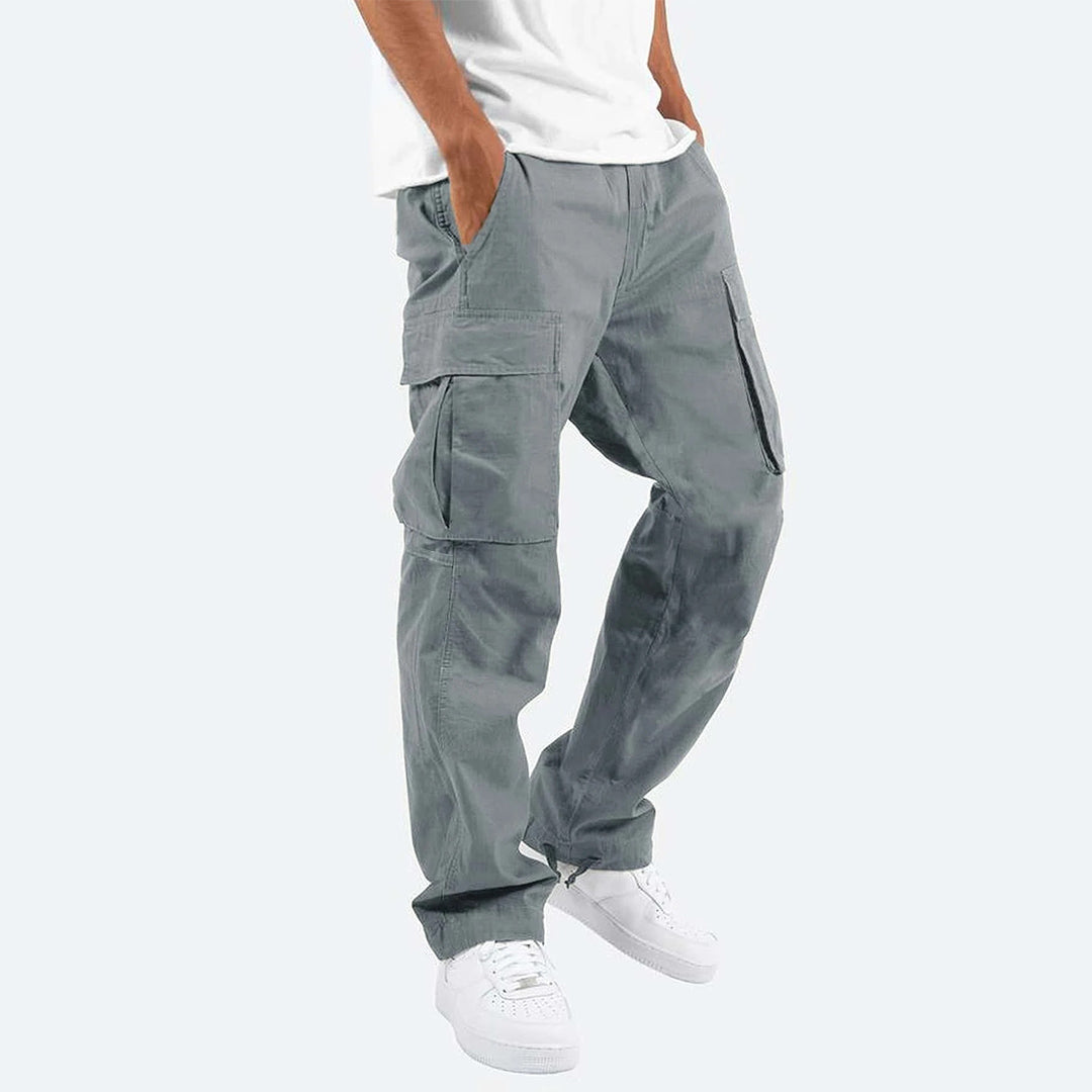 Cargohose - Lässig - Lose Passform - Freizeithose - Herrenhosen-Grau-S-Chaps Herrenmode