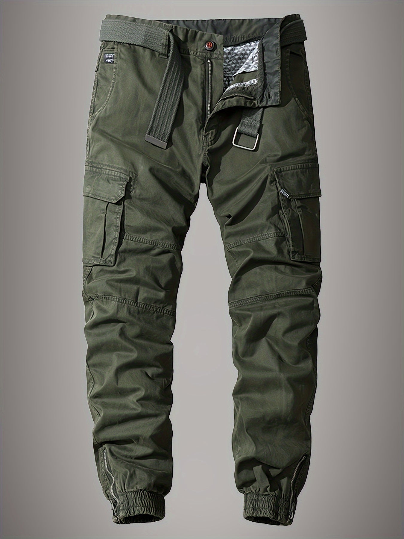 Herren Cargohose Gummizug Gürtel - Eveloria