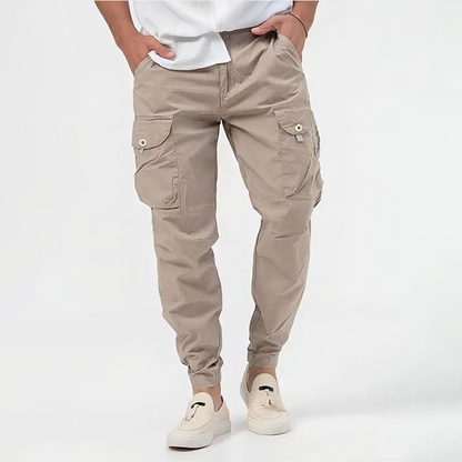 Cargohose – Lässige Cargohose mit vielen Taschen für Männer-Beige-S-Chaps Herrenmode