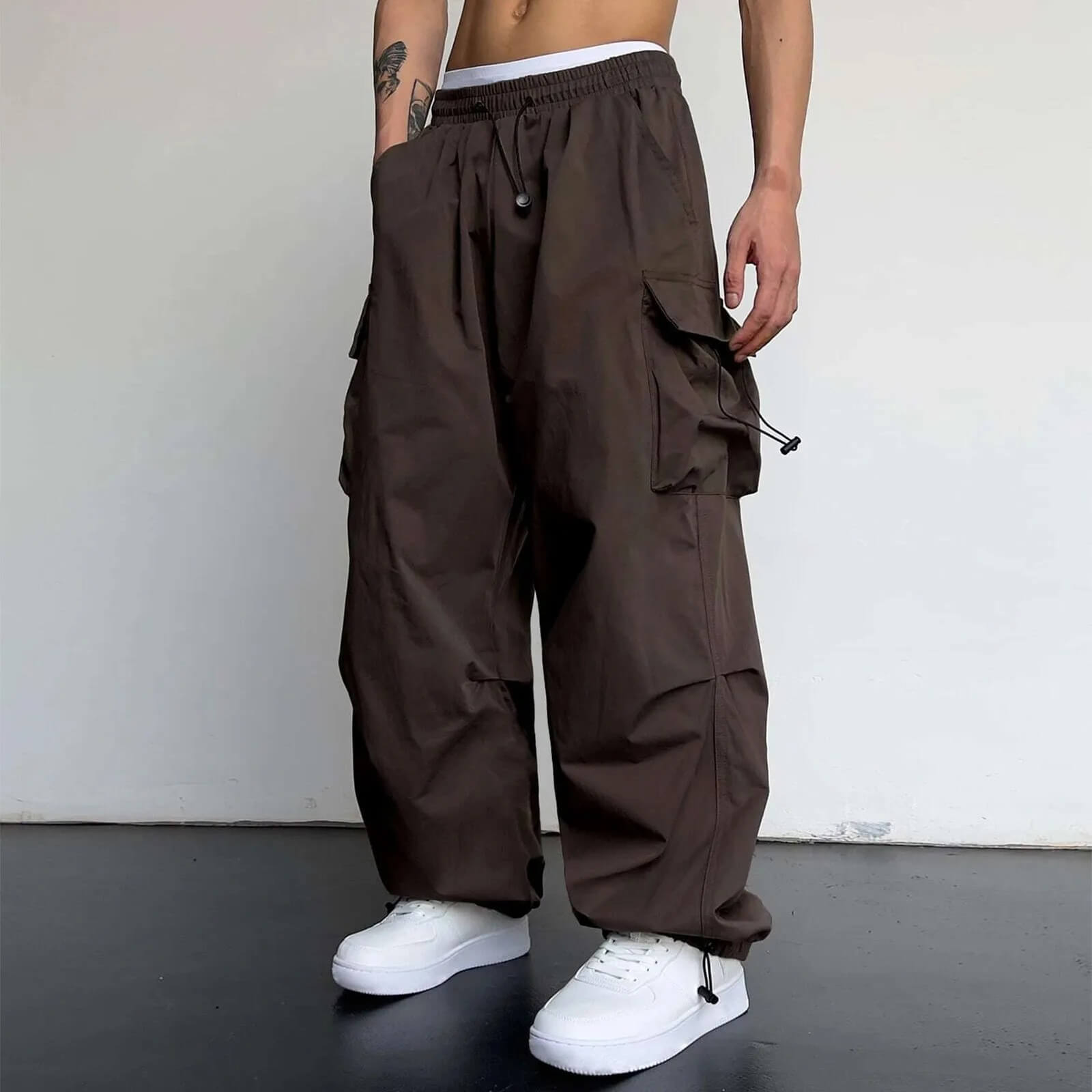 Cargohose - Loose Fit - Elastische Taille - Baggy Pants - Herren Cargo Jogger-Chaps Herrenmode