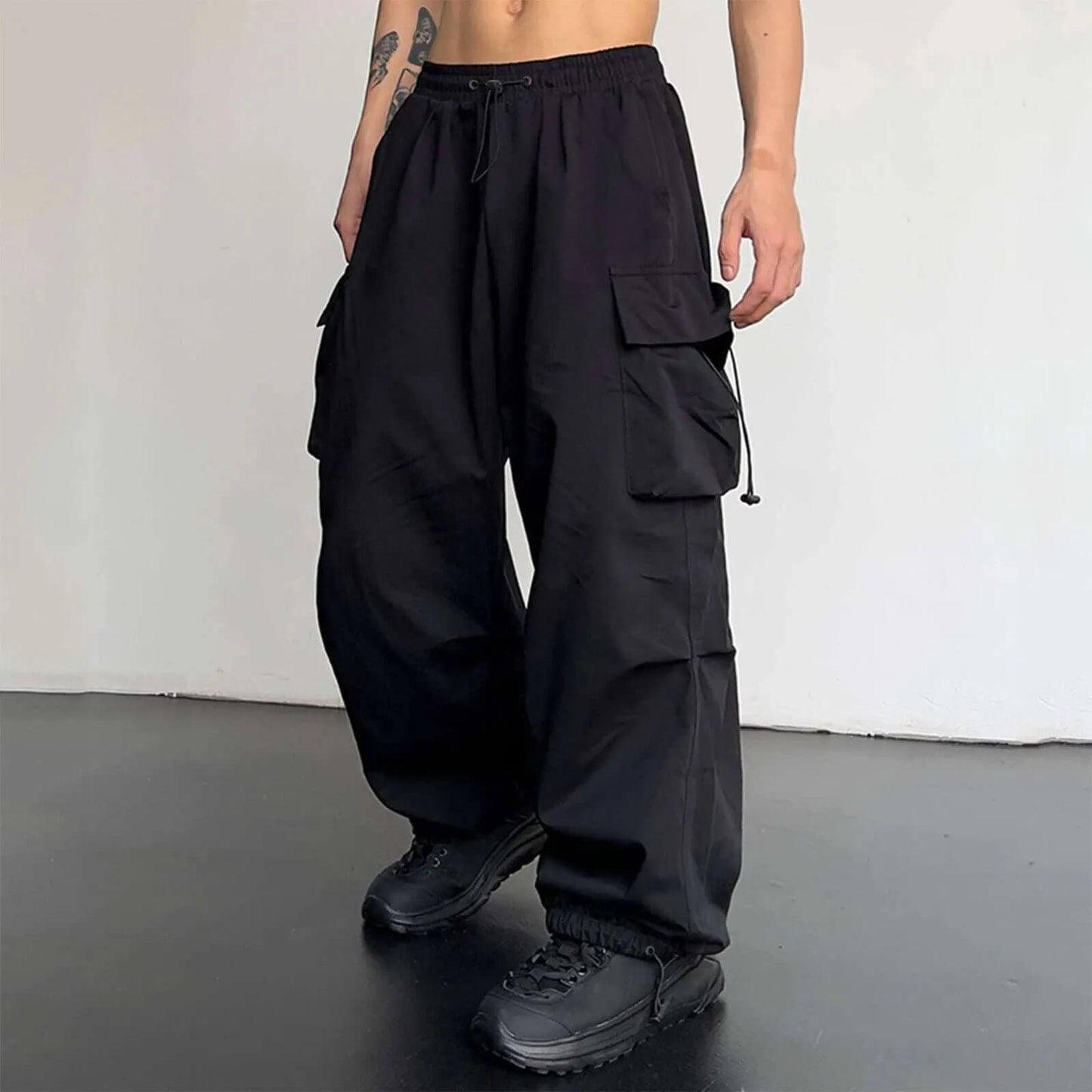 Cargohose - Loose Fit - Elastische Taille - Baggy Pants - Herren Cargo Jogger-Chaps Herrenmode