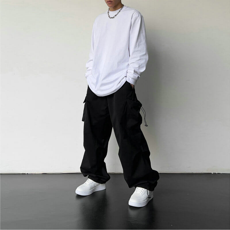 Cargohose - Loose Fit - Elastische Taille - Baggy Pants - Herren Cargo Jogger-Chaps Herrenmode