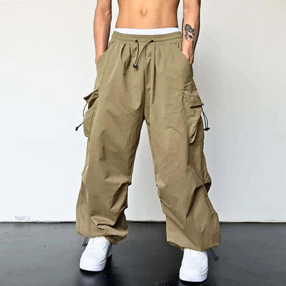 Herren Cargo Jogger Loose Fit Elastische Taille Beige - Eveloria