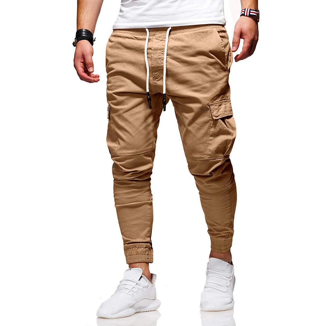 Herren Cargo-Jogger Skinny Kordelzug Schwarz - Eveloria