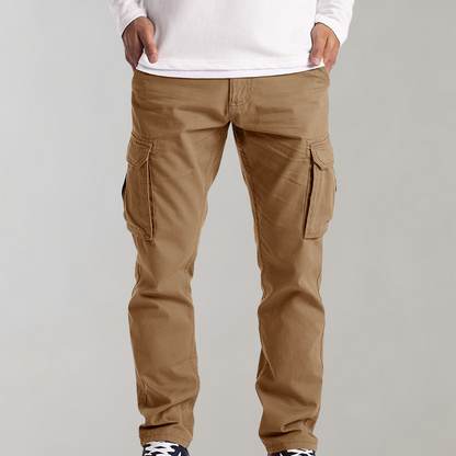 Cargohosen | Bequem | Straight Leg | Cargo Jeans | Herrenhosen-Khaki-S-Chaps Herrenmode