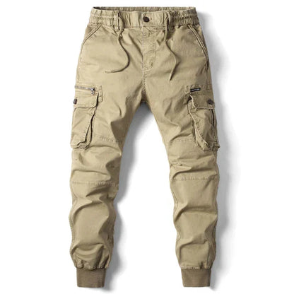 Cargohosen | Kordelzug | Elastische Taille | Herrenhosen | Jogginghosen-Khaki-29-Chaps Herrenmode