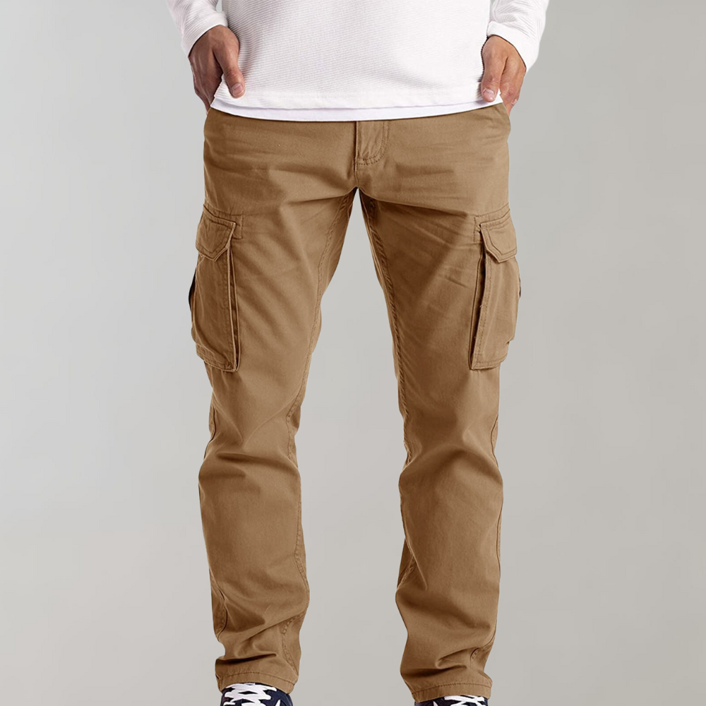 Cargohosen – Lässige Cargohosen mit geradem Bein für Herren-Khaki-S-Chaps Herrenmode