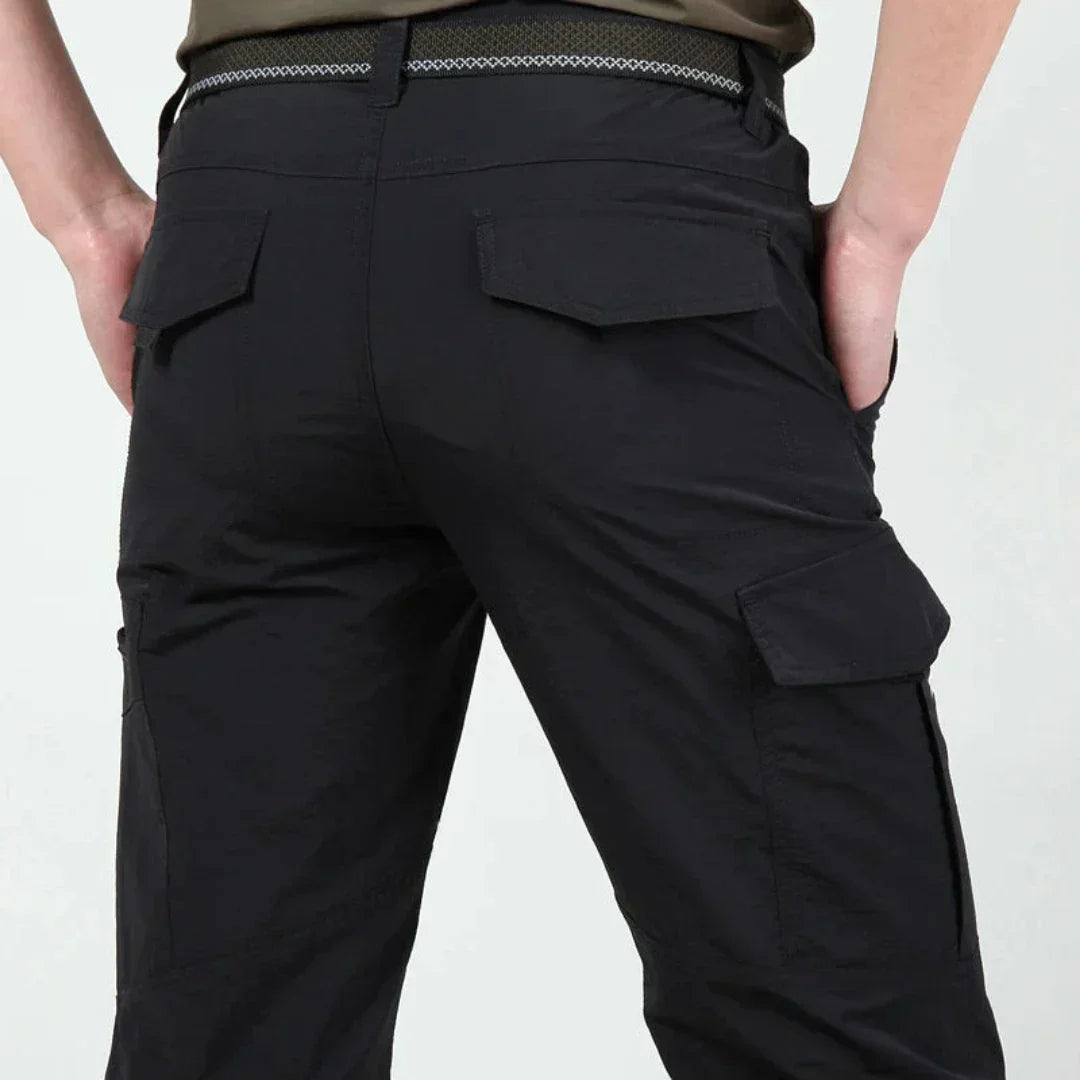 Cargohosen | Taschen | Gerades Bein | Freizeithosen | Herrenhosen-Schwarz-S-Chaps Herrenmode