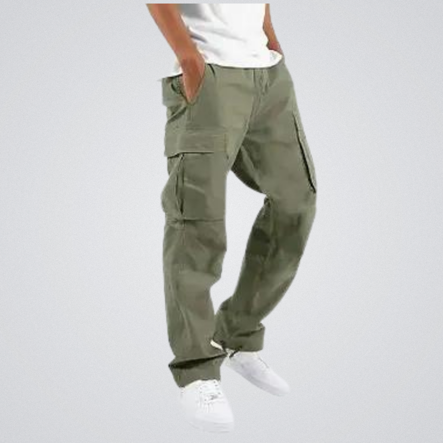 Herren Cargohosen Lose Passform Straight Leg Beige - Eveloria