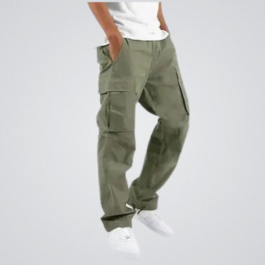 Herren Cargohosen Lose Passform Straight Leg Beige - Eveloria