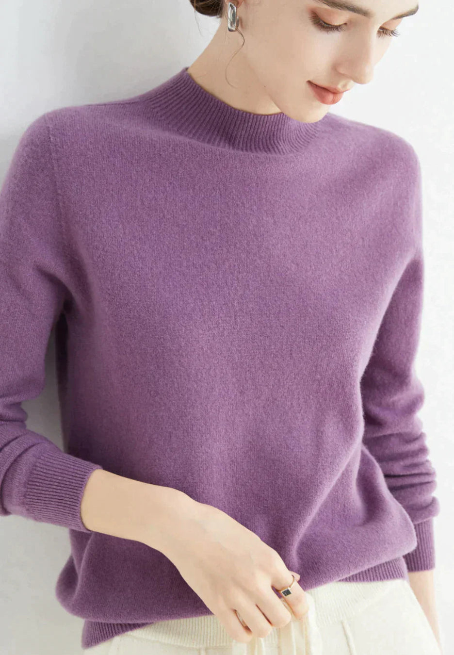 Eveloria Damen Cashmere Pullover Langärmlig