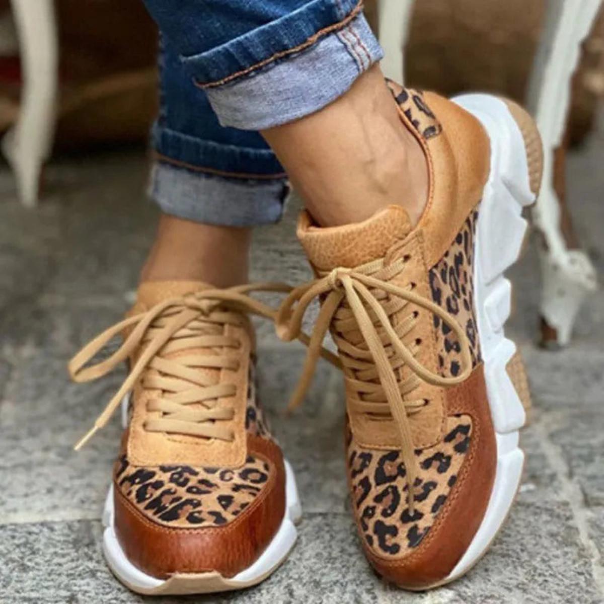 Damen Modische Sneaker Chunky Print