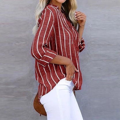 Eveloria Damen Bluse Gestreift Elegantes Design - Eveloria