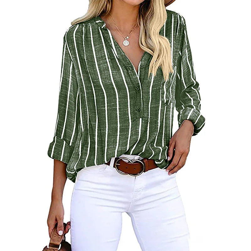 Eveloria Damen Bluse Gestreift Elegantes Design