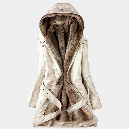 Damen Winterparka mit Kapuze und Fellfutter