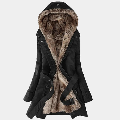 Damen Winterparka mit Kapuze und Fellfutter