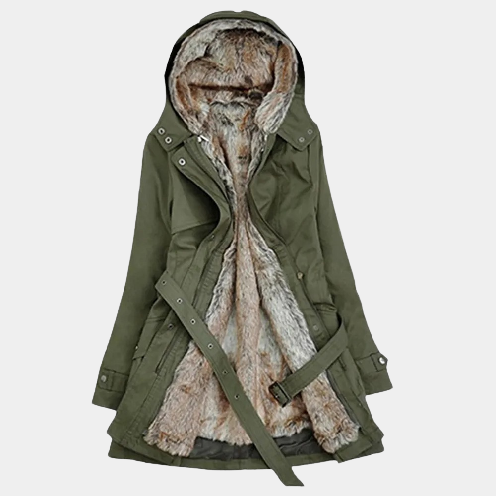 Damen Winterparka mit Kapuze und Fellfutter