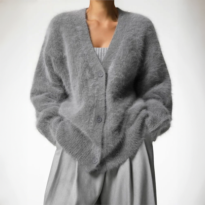 Damen Strickjacke Kaschmirfeel Softbeige