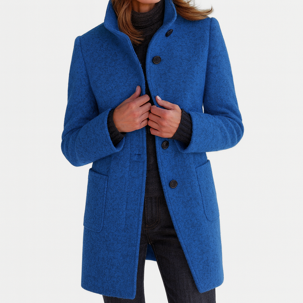 Damen Wollmantel Klassisch Wärmend Beige