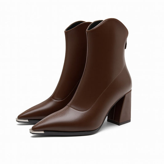 Damen Stiefeletten Spitzer Absatz Schwarz - Eveloria