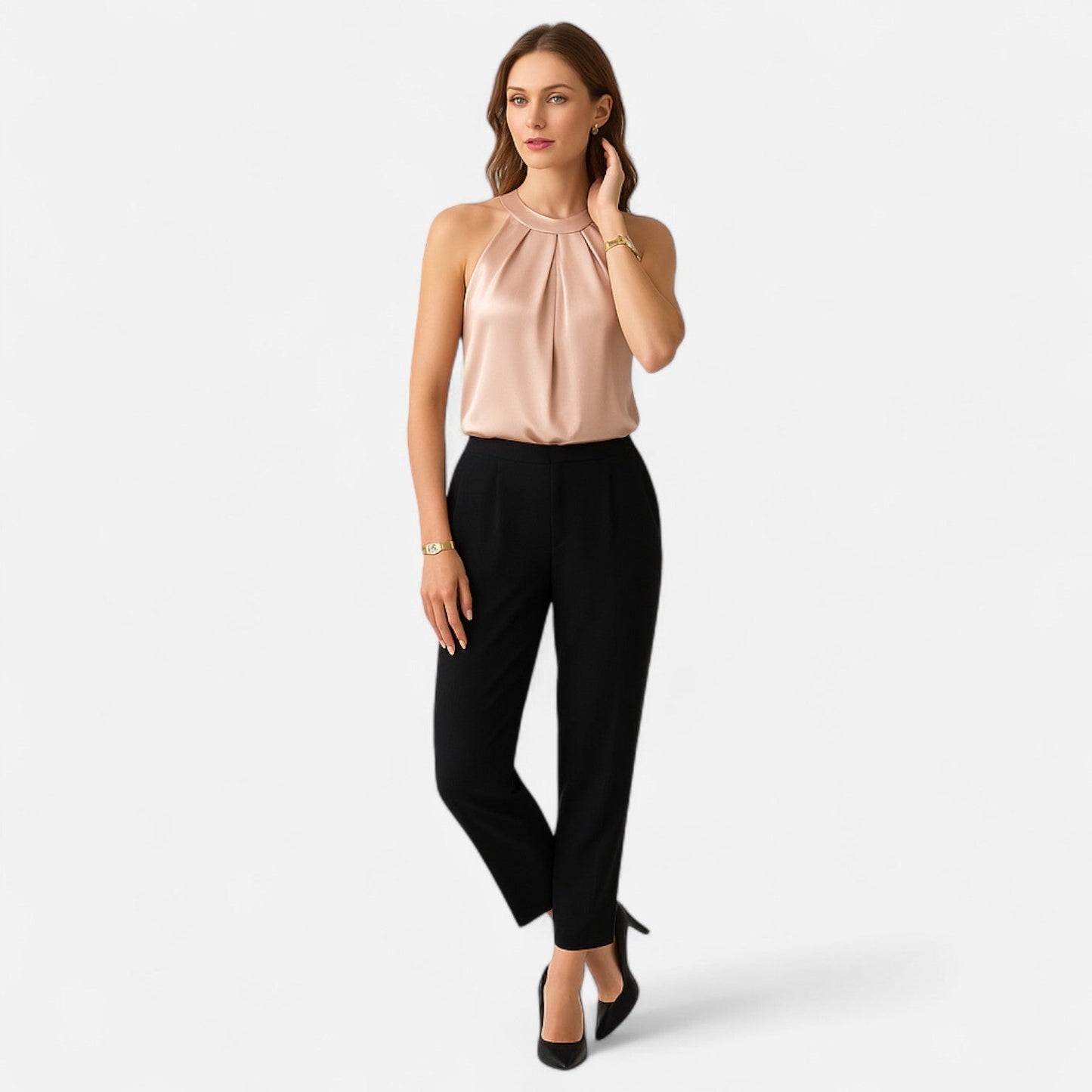 Damen Satin Neckholder Stilvoll