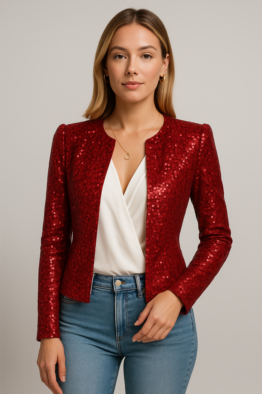 Damen Blazer Strukturierte Oberfläche Zeitlos Schwarz - Eveloria