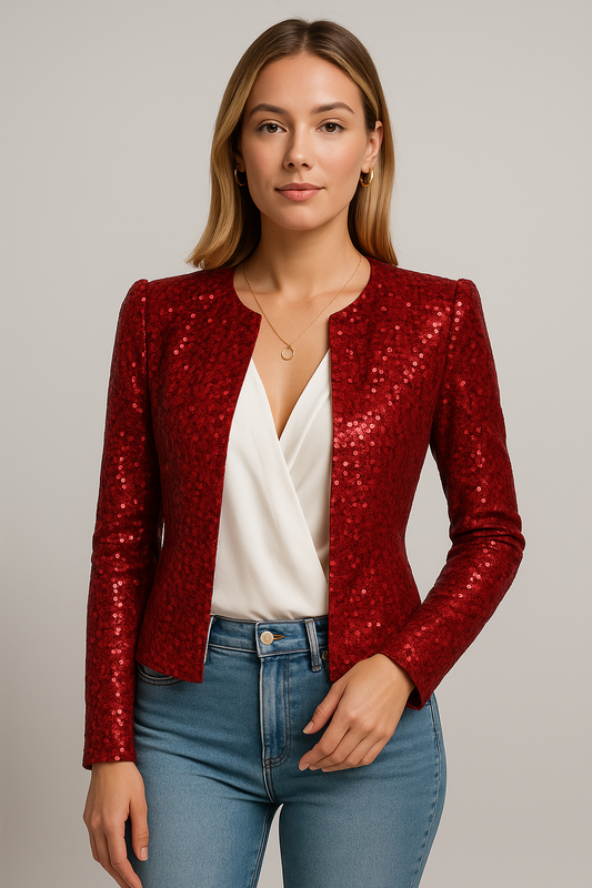 Damen Blazer Strukturierte Oberfläche Zeitlos Schwarz - Eveloria