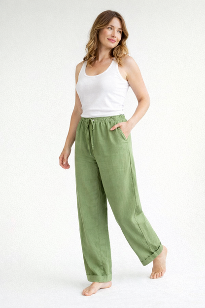 Damen Bequemhose Baumwolle Elastisch