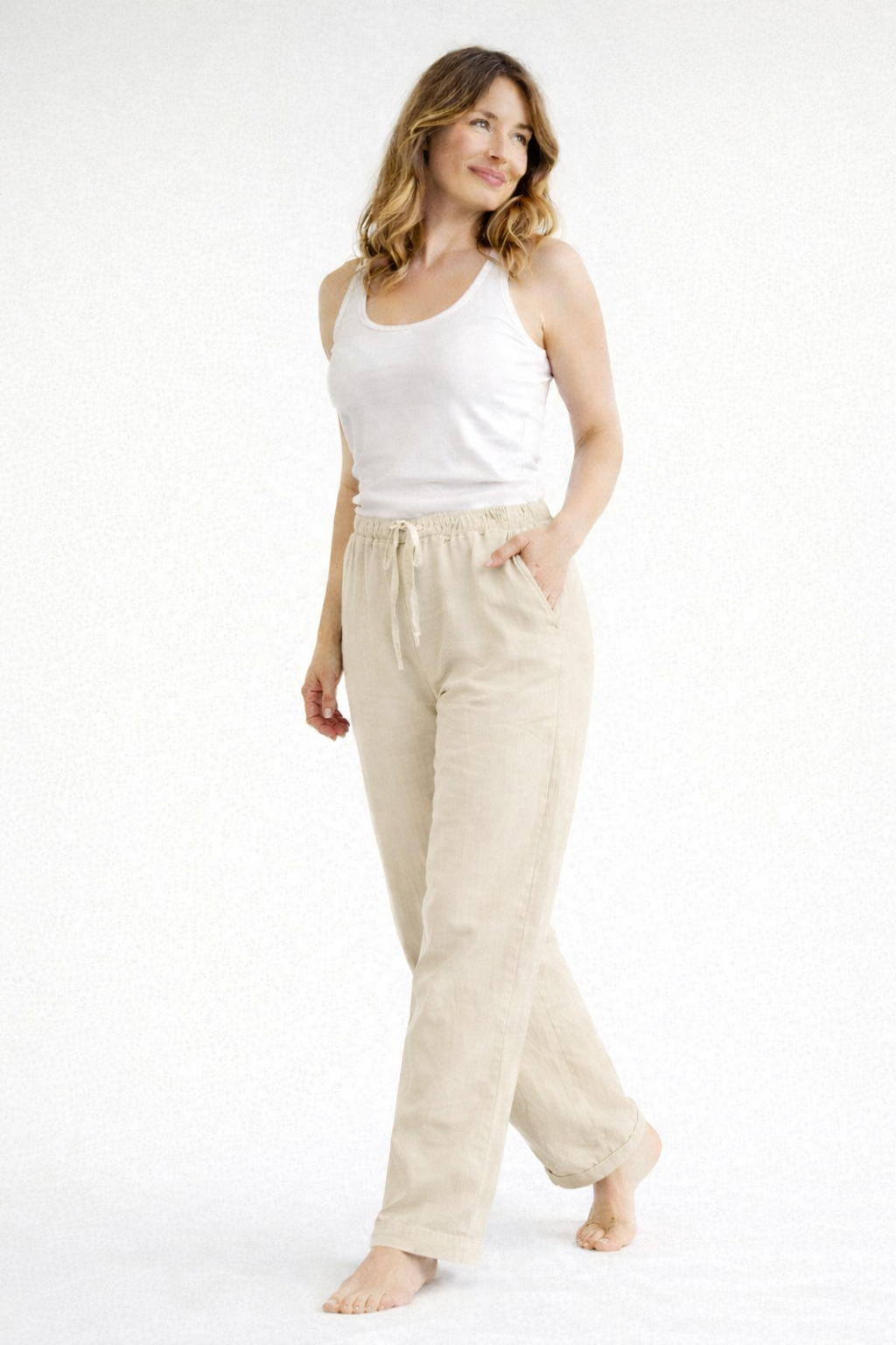 Damen Bequemhose Baumwolle Elastisch
