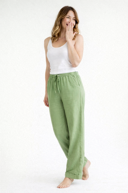 Damen Bequemhose Baumwolle Elastisch