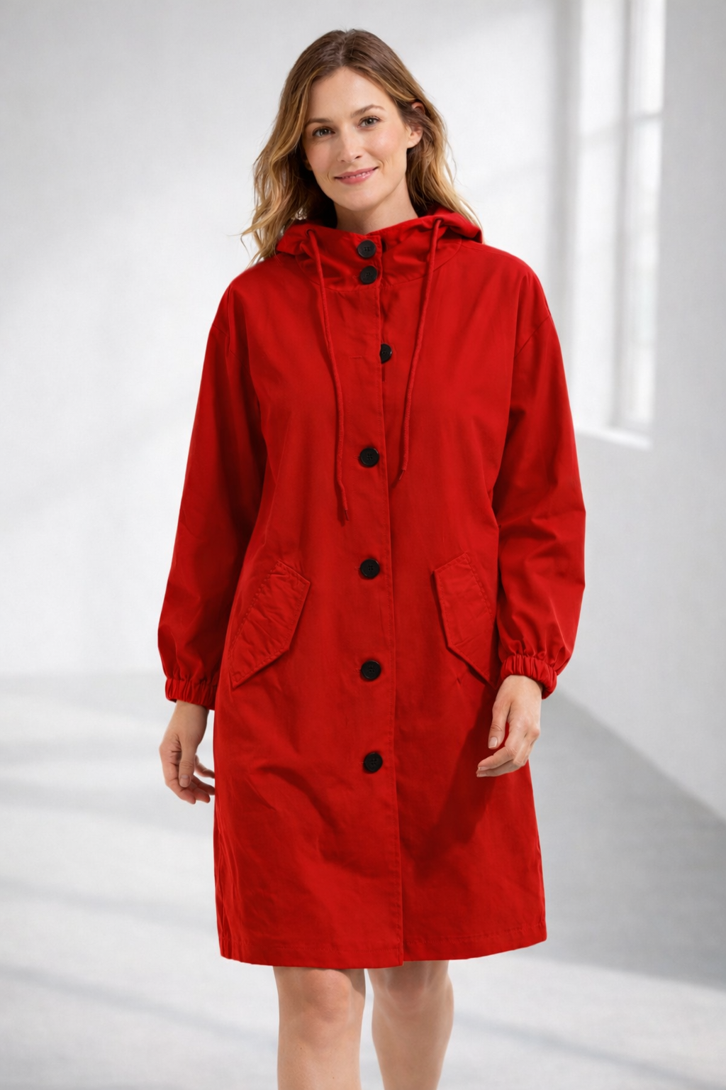 Damen Langjacke mit Kapuze