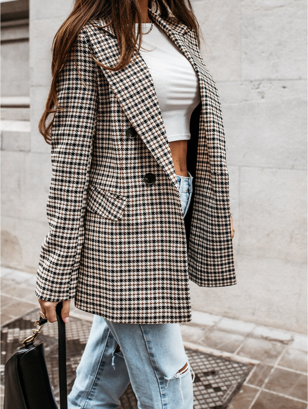 Eveloria Damen Blazer Langärmlig Knopf