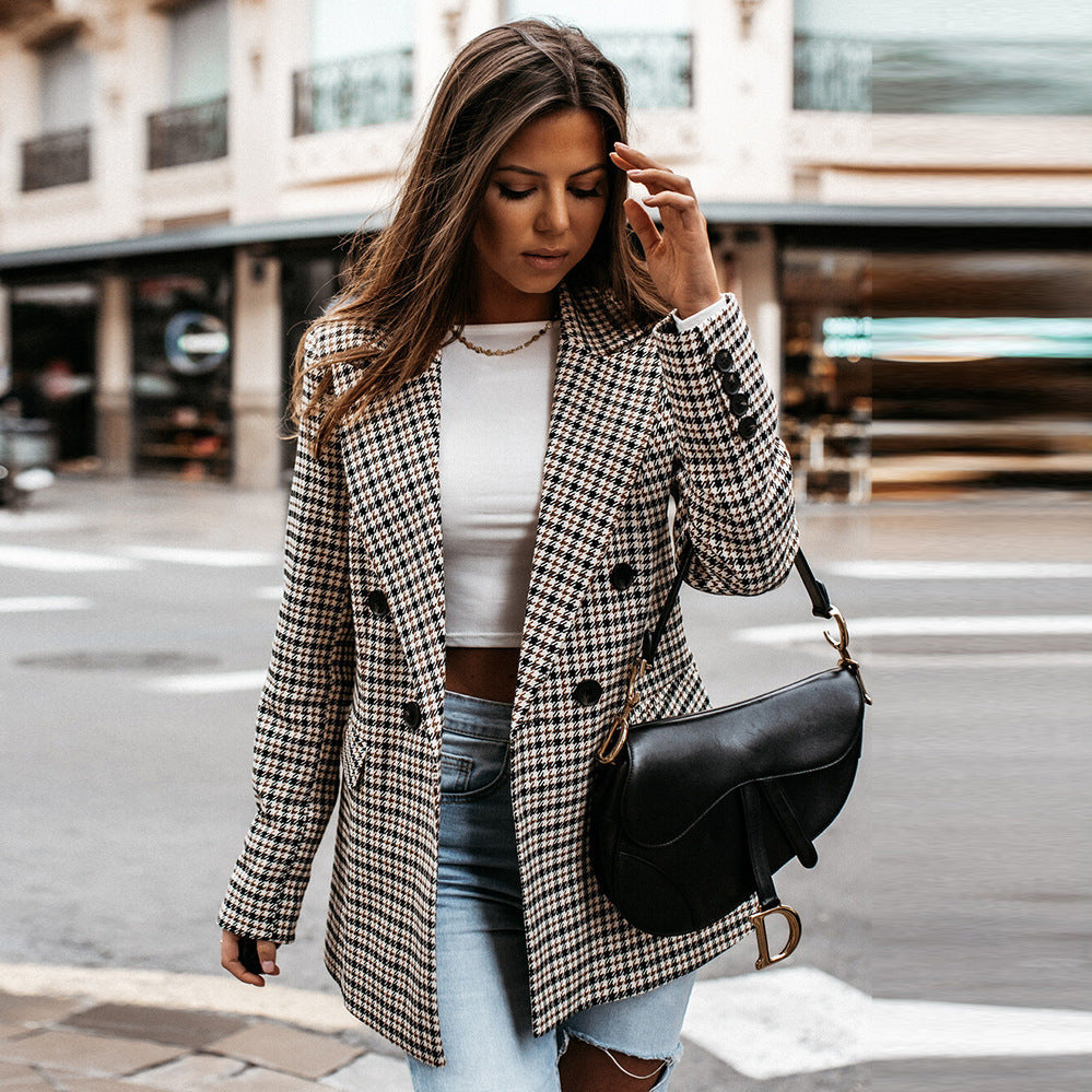 Eveloria Damen Blazer Langärmlig Knopf