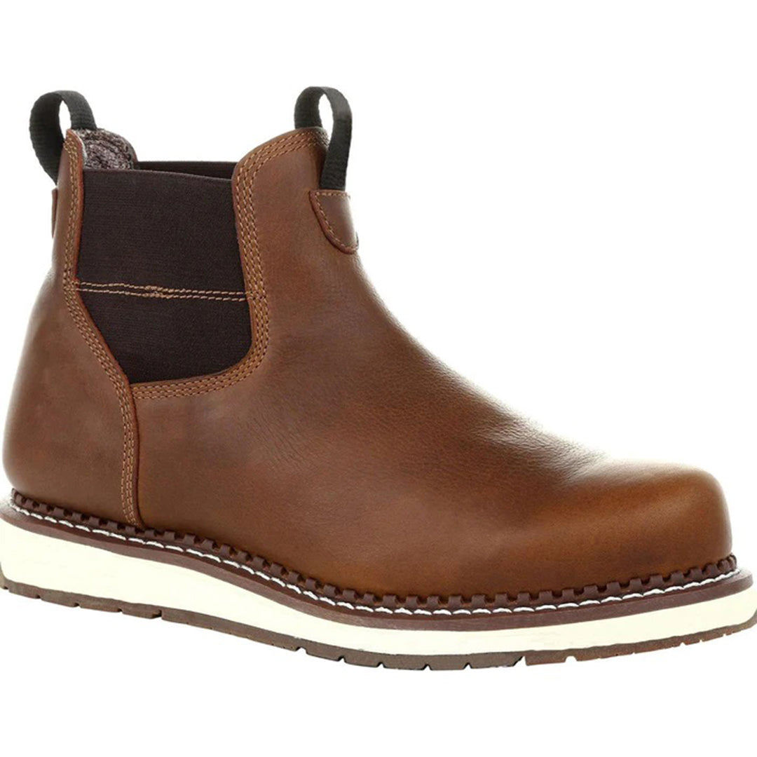 Herren Chelsea-Stiefel Keilabsatz Leder Schwarz - Eveloria
