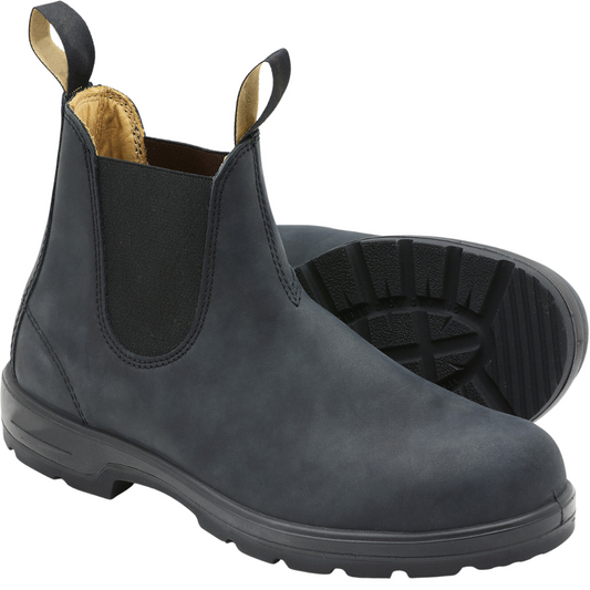 Männer Chelsea-Stiefel Schwarzes Leder - Eveloria