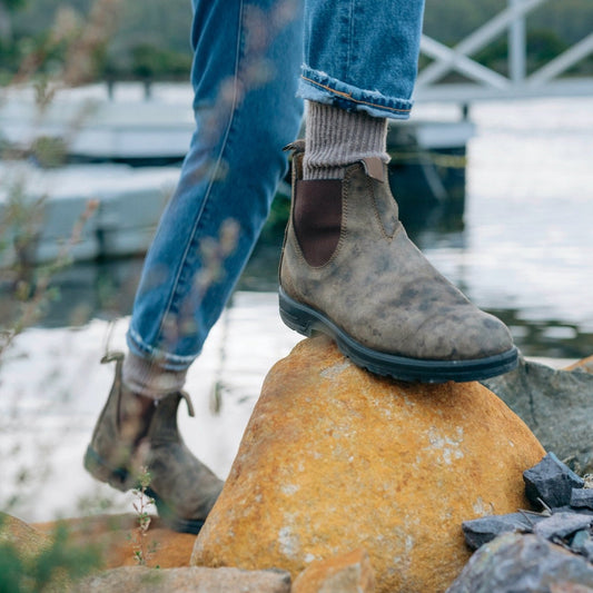 Herren Chelsea-Stiefel Rutschfeste Sohlen Schwarz - Eveloria