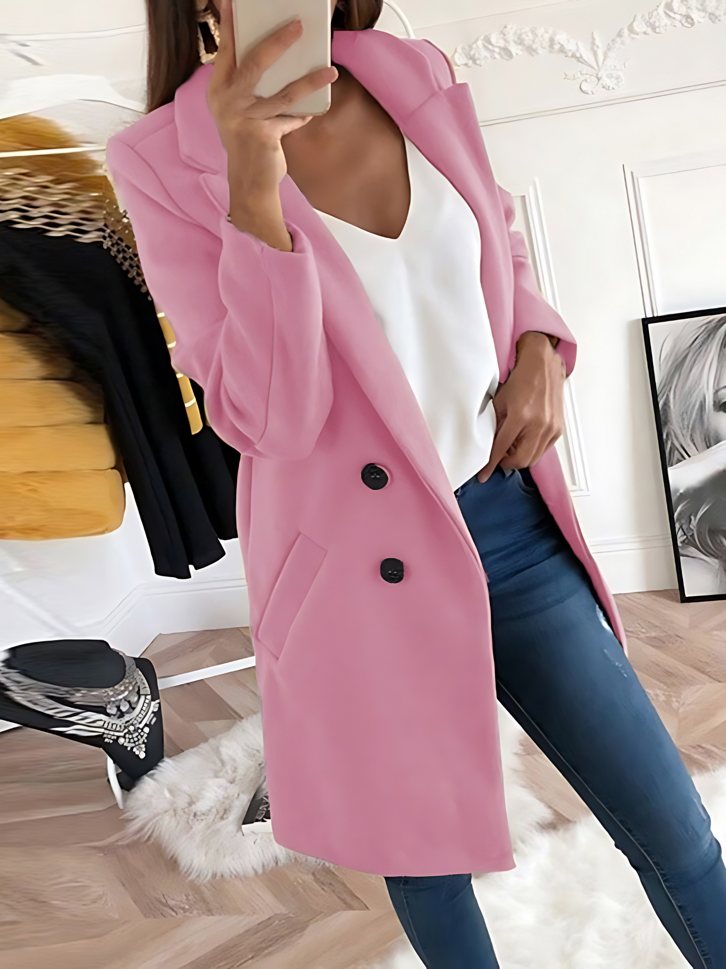 Eveloria Damen Wintermantel Langarm Schick