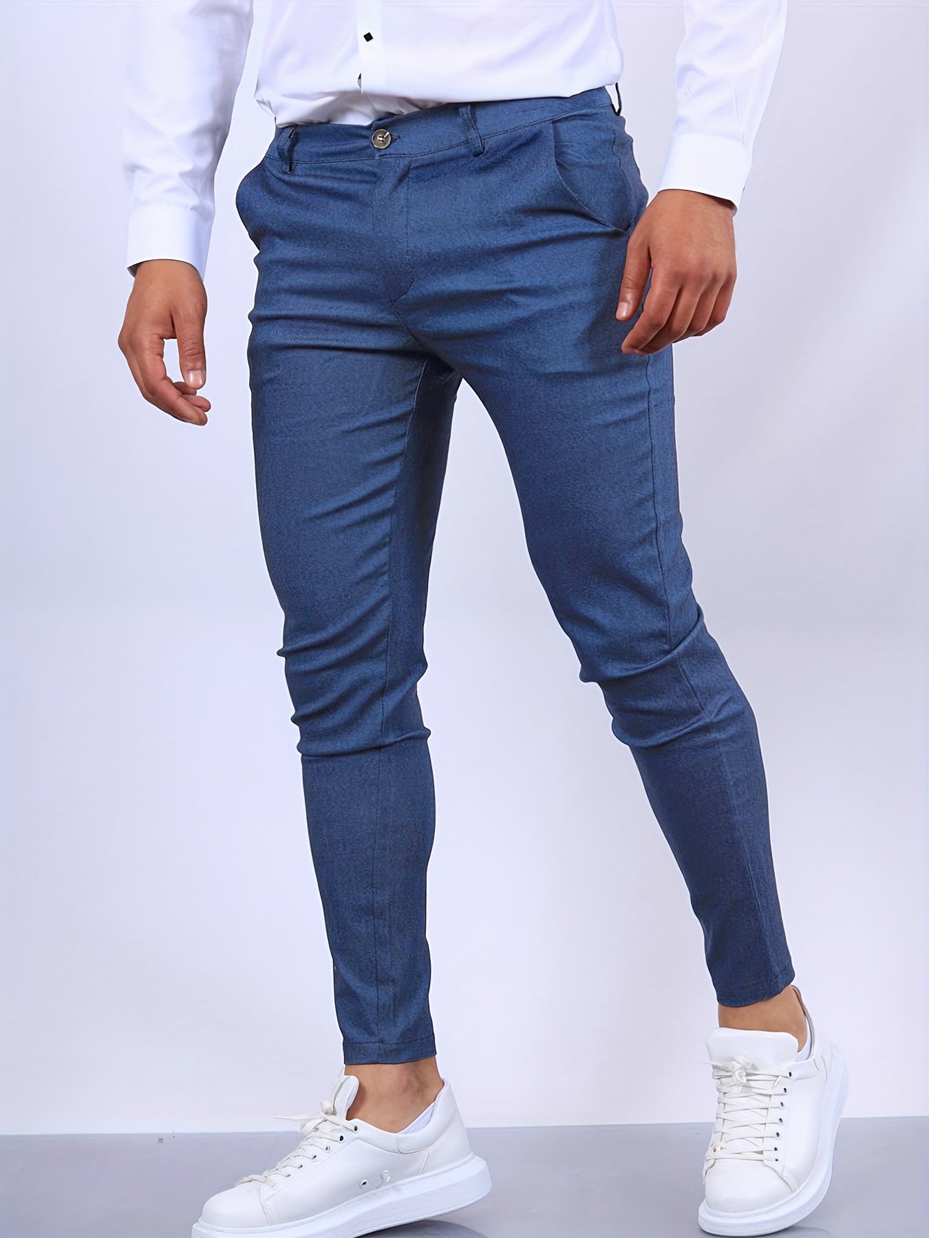 Herren Chino-Hosen Slim Fit Skinny Beige - Eveloria